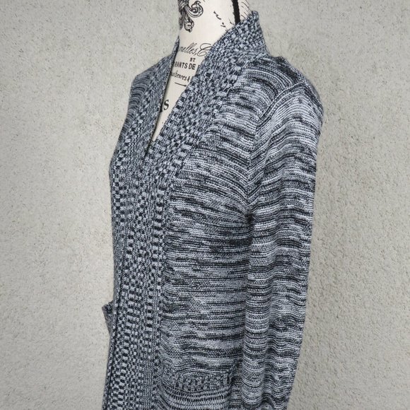 Ambiance* Women's Crochet Knitted Long Sleeve Open Cardigan Sweater~ Size Medium - Picture 3 of 12